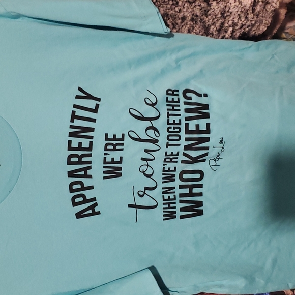 NWOT Friends Funny sassy trouble t shirt top Large - Picture 2 of 3